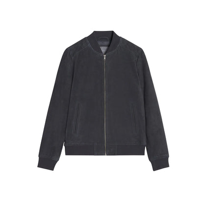 Men’s Premium Leather Suede Bomber Jacket