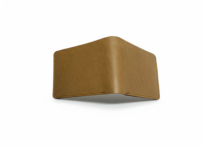 Classic Tan Genuine Leather Slim Bifold Wallet