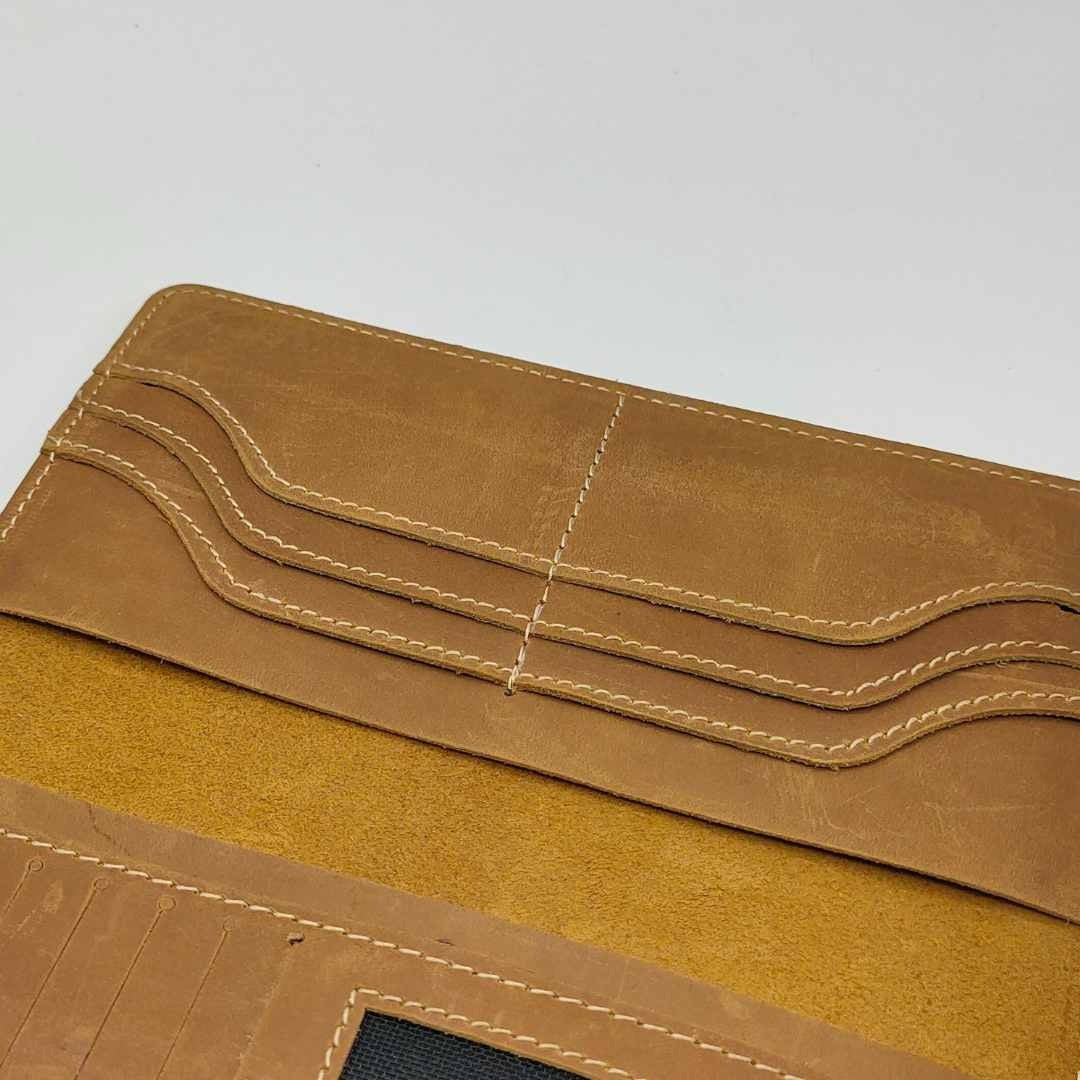 Vintage Leather Long Wallet – Caramel